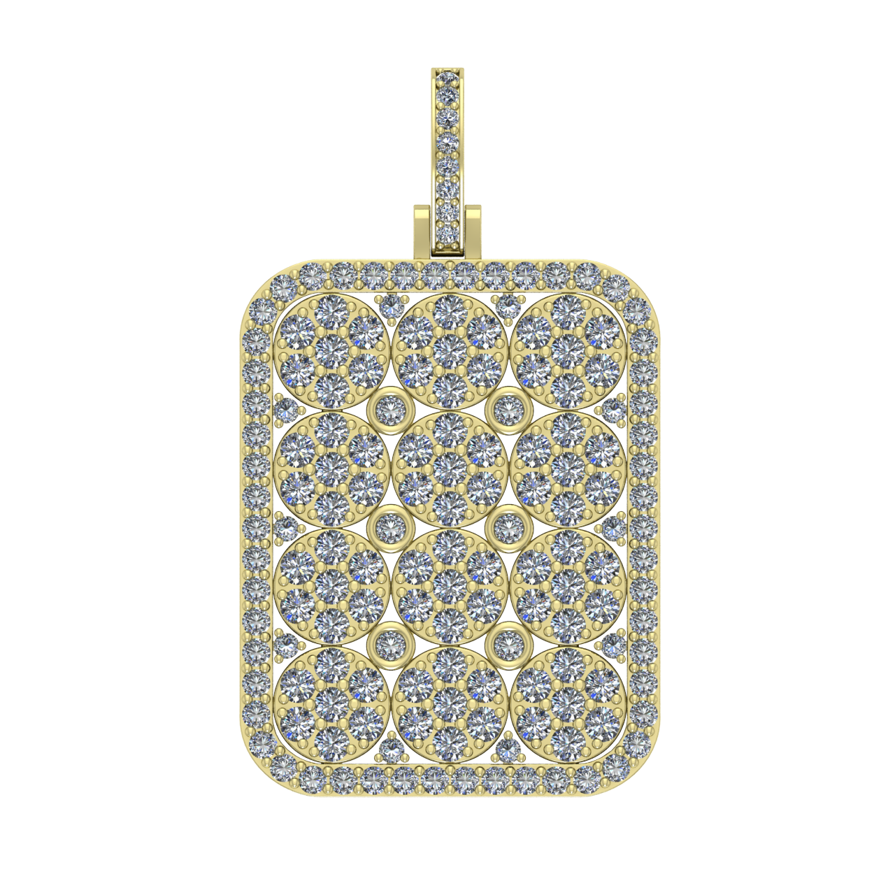 HIP-HOP DIAMONDS DOG TAG PENDANT